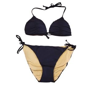 A. Che Black String Bikini Set Size Medium
